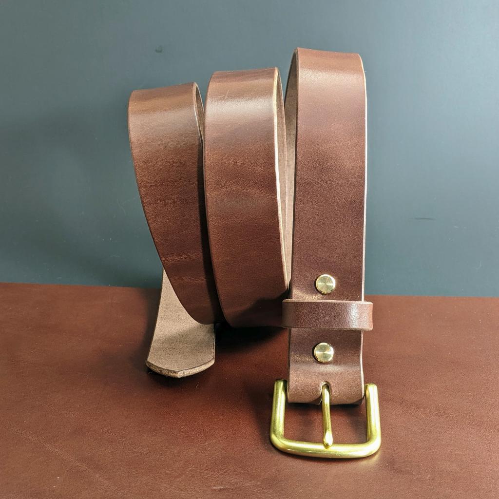 Men's Brown Leather Belt Made in the USA