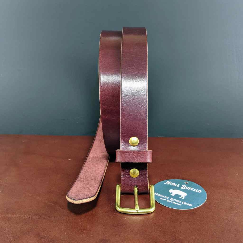 Slim Glazed Men's Dress Belts Made in the USA