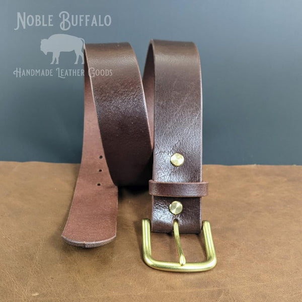 Brown Horween Chromexcel Soft Leather Belt - Noble Buffalo