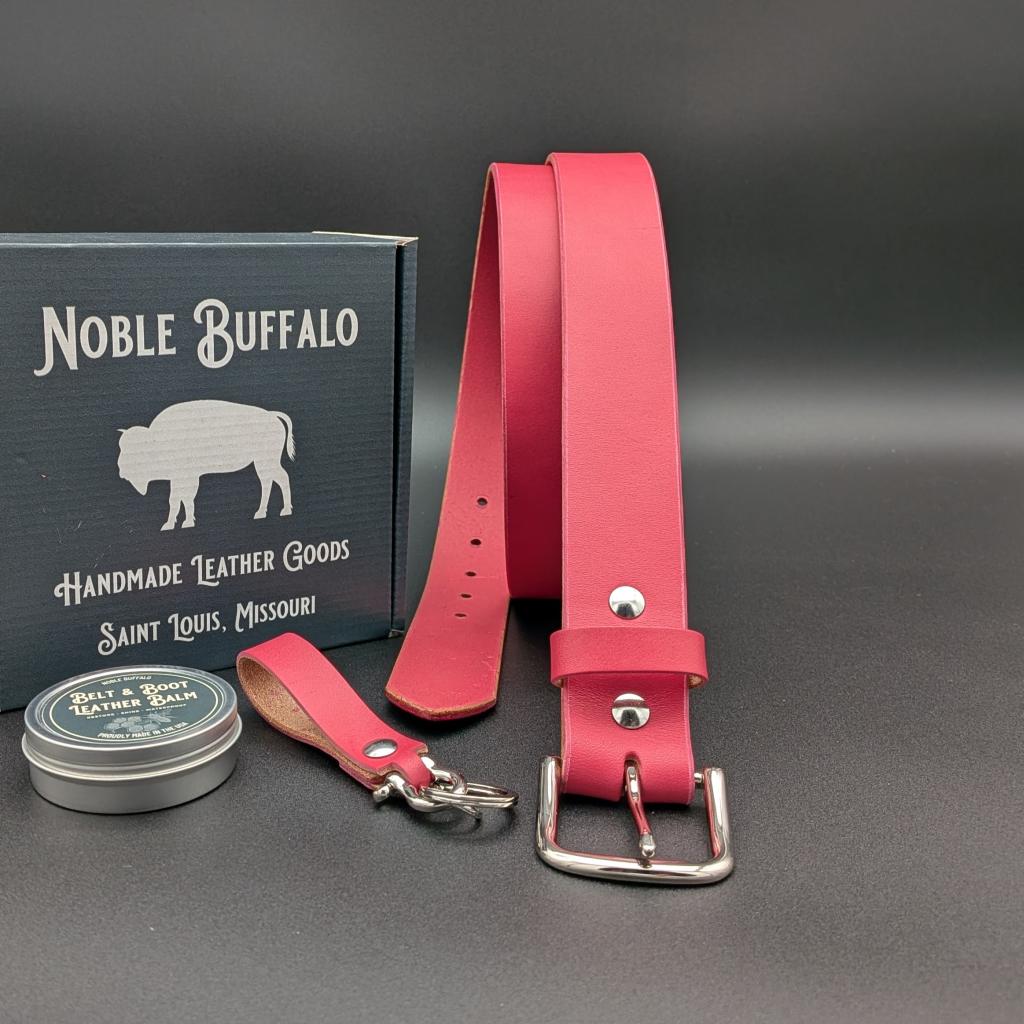Pink Leather Belt