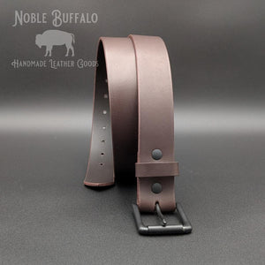 Dark smoked walnut brown leather belt handmade from full grain leather. Rich tobacco brown and espresso brown statement belt for men or women. Handmade leather belt USA.