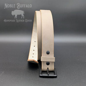 Gray Leather Belt - Grey Leather Belt - Mens USA American Made Belt by Noble Buffalo