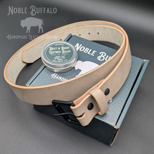 Gray Leather Belt - Grey Leather Belt - Mens USA American Made Belt by Noble Buffalo