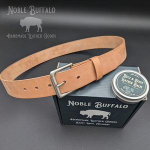 Horsehide Leather Belt - Russet Natural Horween Horse Leather Belt - USA Made by Noble Buffalo