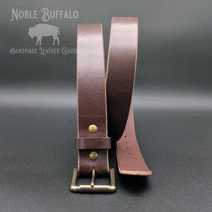 Havana Dark Brown - Hermann Oak Thick Leather Belt - Men's American USA Made Leather Belt - Noble Buffalo