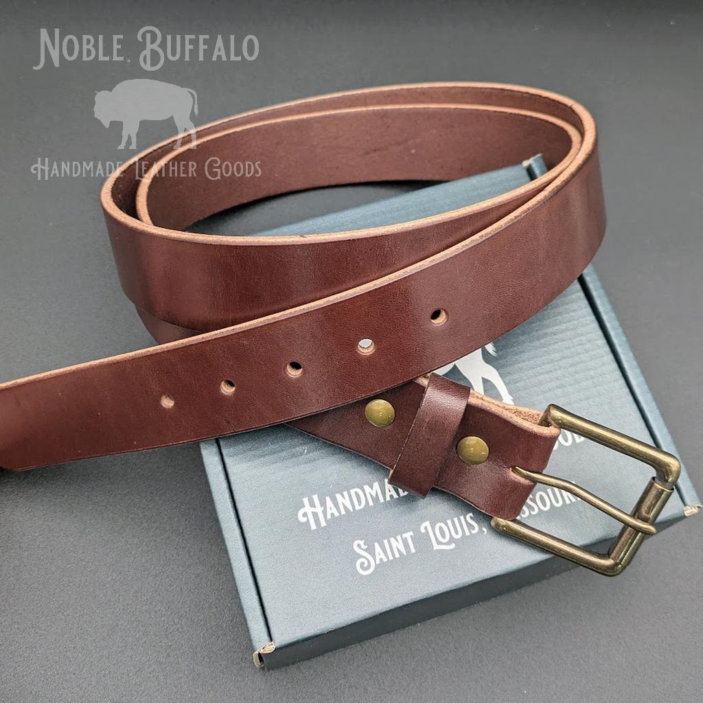 Havana Dark Brown - Hermann Oak Thick Leather Belt - Men's American USA Made Leather Belt - Noble Buffalo