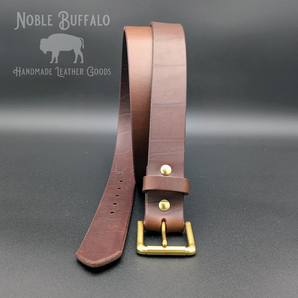 Hickory Leather Belt - Dark Brown Leather Belt - Mens USA American Made Belt by Noble Buffalo