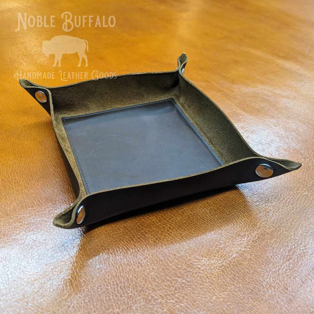 Leather Valet Tray - Organizer for keys, wallet, coins - Noble Buffalo - Made in the USA