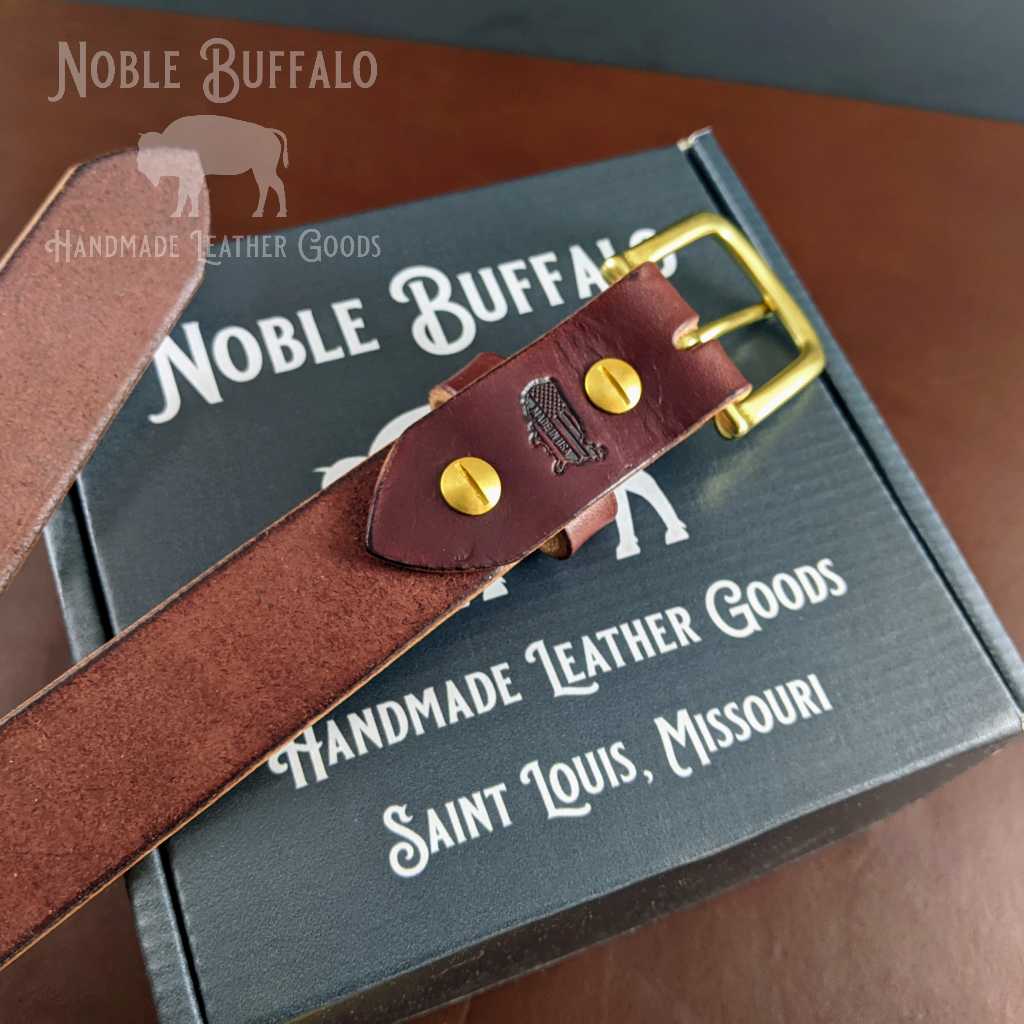Glazed Burgundy Men's Leather Belt - USA Made Burgundy Leather Belt