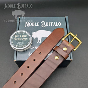 Hickory Leather Belt - Dark Brown Leather Belt - Mens USA American Made Belt by Noble Buffalo