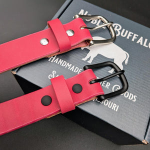 Pink Leather Belt - Cactus Flower pink handmade leather belt - Costume Belt, 80s belt, 1980s belt, stylish handmade pink belt for women or men