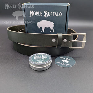 Dark Green, Saguaro Cactus Green Leather Belt, USA American Made Mens Leather Belt by Noble Buffalo