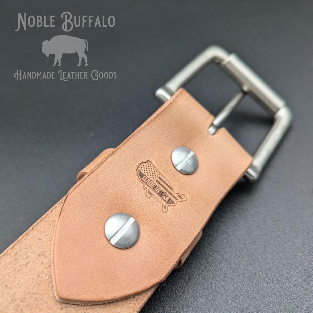 Horsehide Leather Belt - Russet Natural Horween Horse Leather Belt - USA Made by Noble Buffalo