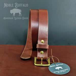 Cocobolo Brown Full Grain Men's Leather Belt - USA Made Leather Belt - Noble Buffalo