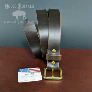 Men's Brown Soft Horween Chromexcel Leather Belt - Handmade in the USA by Noble Buffalo