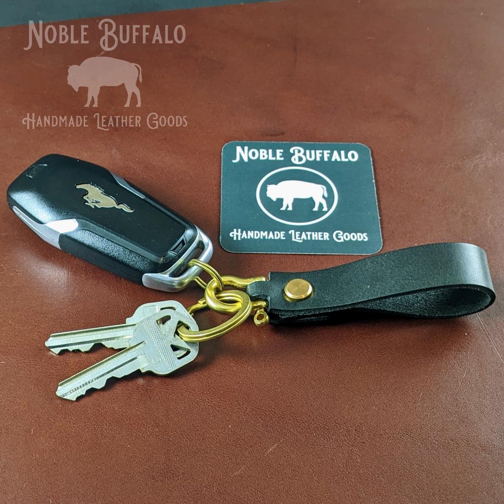 Hefty Leather Keychain - Made in the USA by Noble Buffalo - Full Grain Leather Keychain