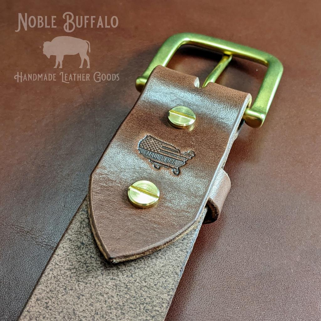 Brown Leather Belt Made in the USA
