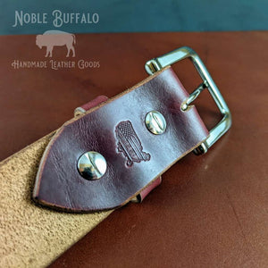 Burgundy Full Grain Soft Leather Belt - Made in the USA by Noble Buffalo