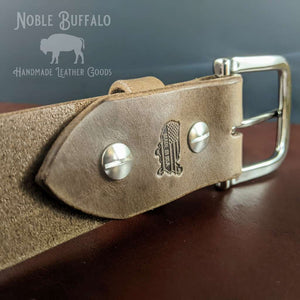 Men's Natural Leather Belt - Soft Horween Chromexcel Leather Belt - Handmade in the USA by Noble Buffalo