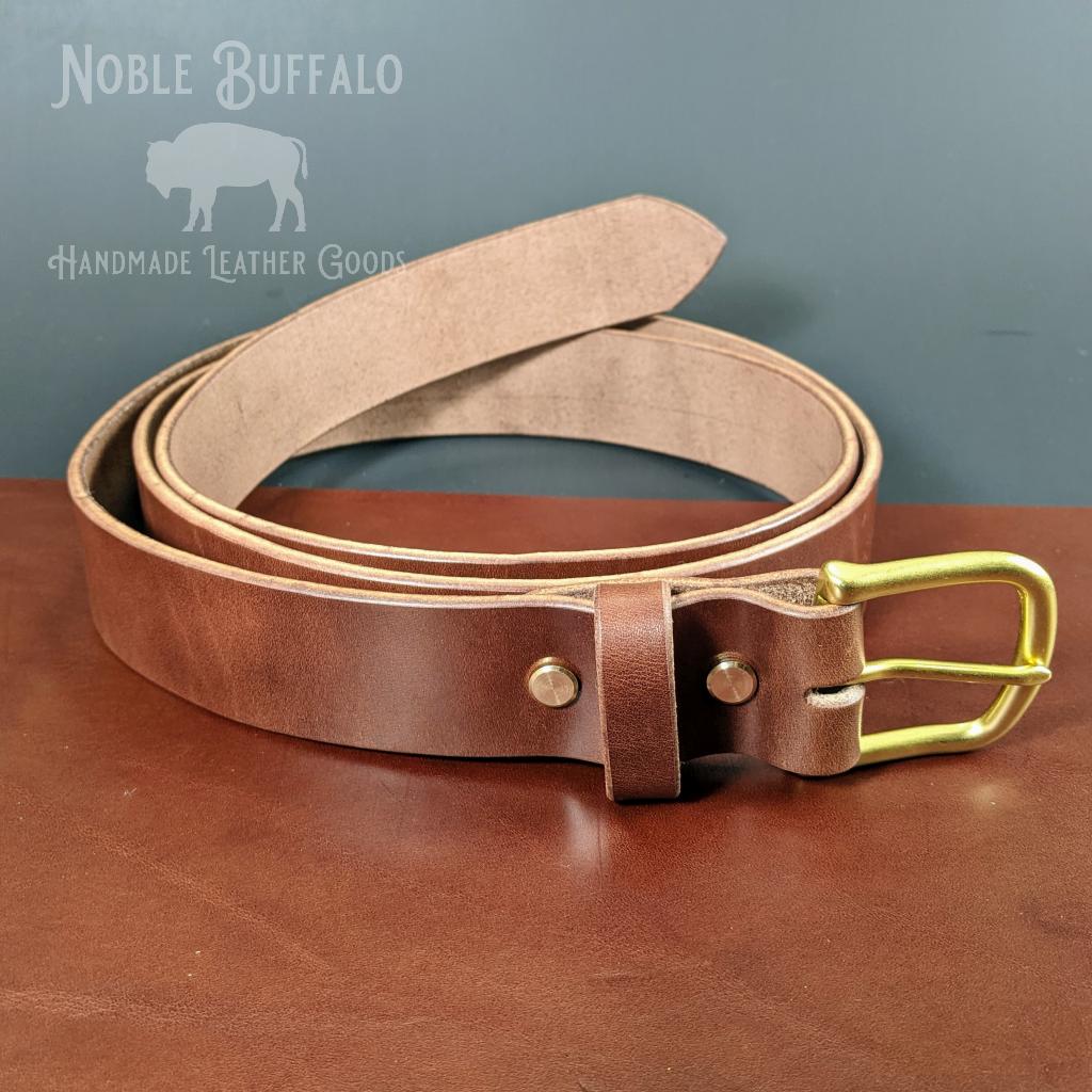 1.5" Medium Brown Wickett & Craig Harness Leather Belt   Noble Buffalo