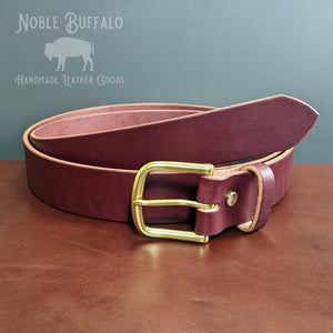 Noble Buffalo Burgundy Leather Belt