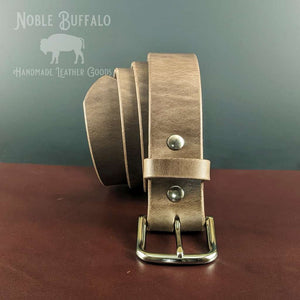 Men's Natural Leather Belt - Soft Horween Chromexcel Leather Belt - Handmade in the USA by Noble Buffalo
