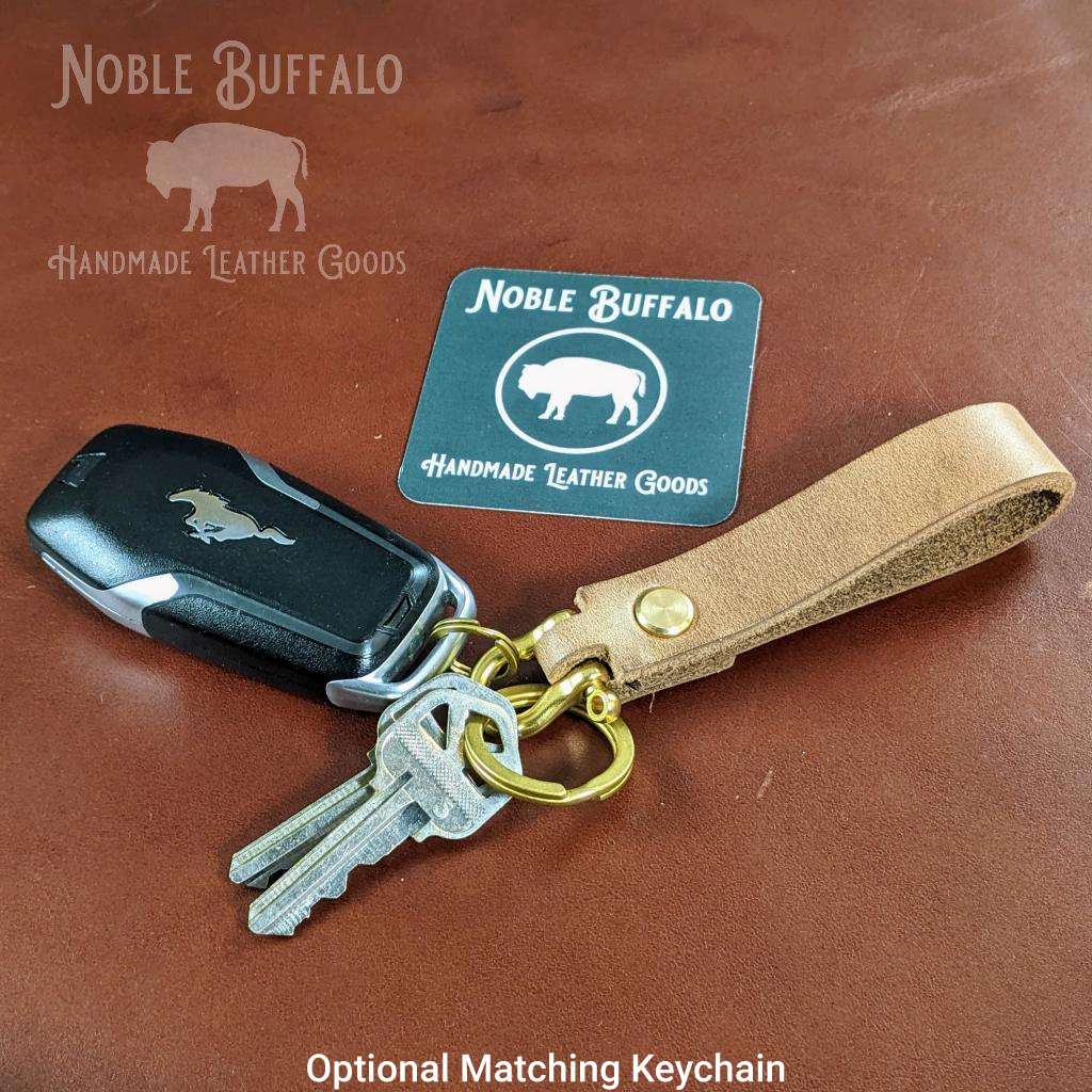 Natural Tan Hefty Leather Keychain