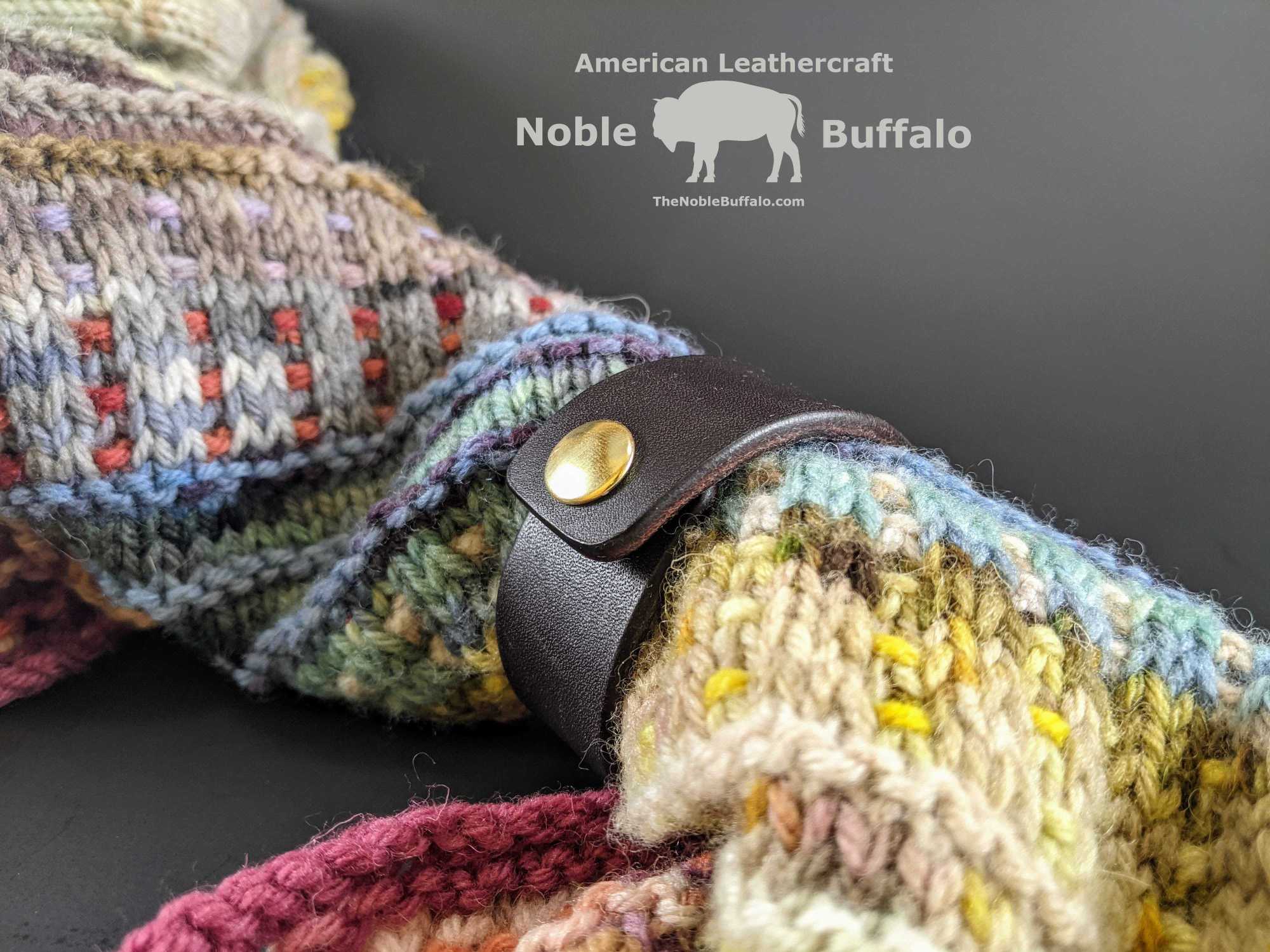 Noble Buffalo Leather Yarn Shawl Cuff