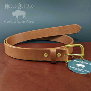Golden Brown Buffalo Leather Belt - USA Made Men's Best Quality Belts - Noble Buffalo