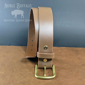 Oak Brown Solid Leather Belt
